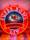 124KCCSBCVVD Artwork Queen Kansas Light Sign Citys Chiefs For HD Printing Handmade 24"x24" Liv Vivid Neon Sense Team Sports Neon Champions