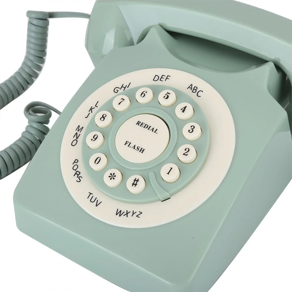European Button High - Telephone Telephone Call Clear Large Aigend Antique Vintag Definition Landline Green
