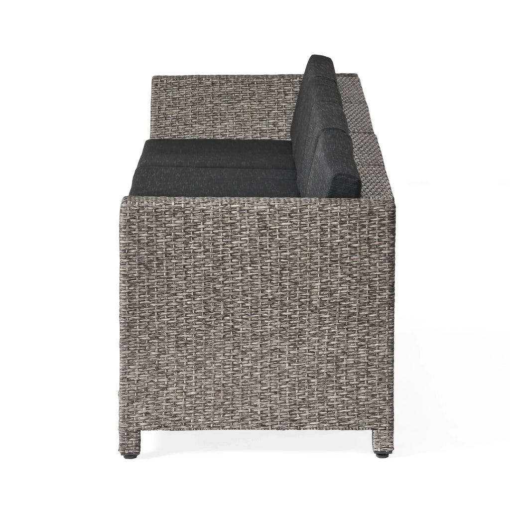 and Black GDF Dark Cushions, Mixed Sofa Studio Venice 4 Seater exterior Wicker Sectional Gray with