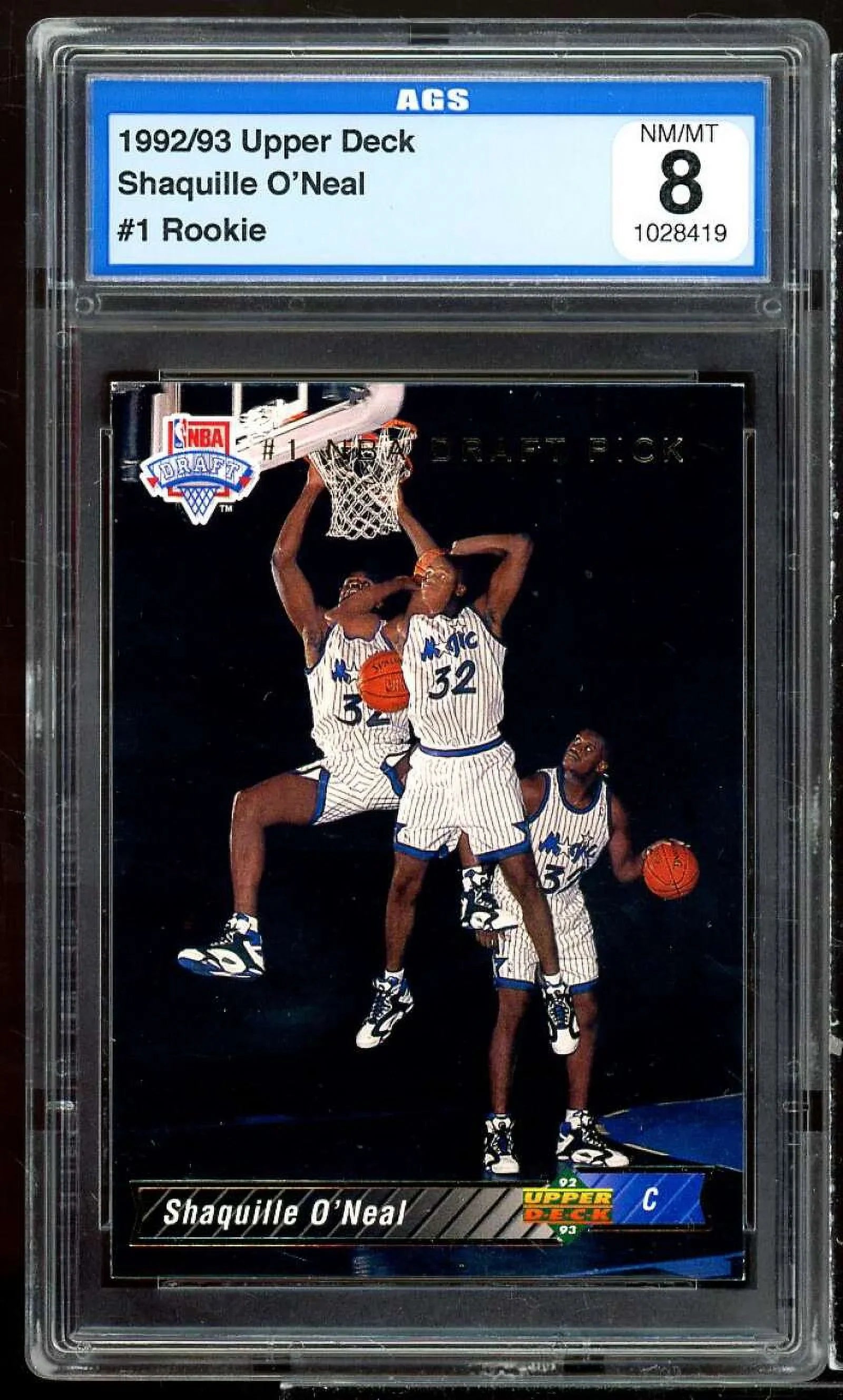 Shaquille Deck NM/MT Card 1992-93 8 Rookie #1 O'neal AGS Upper