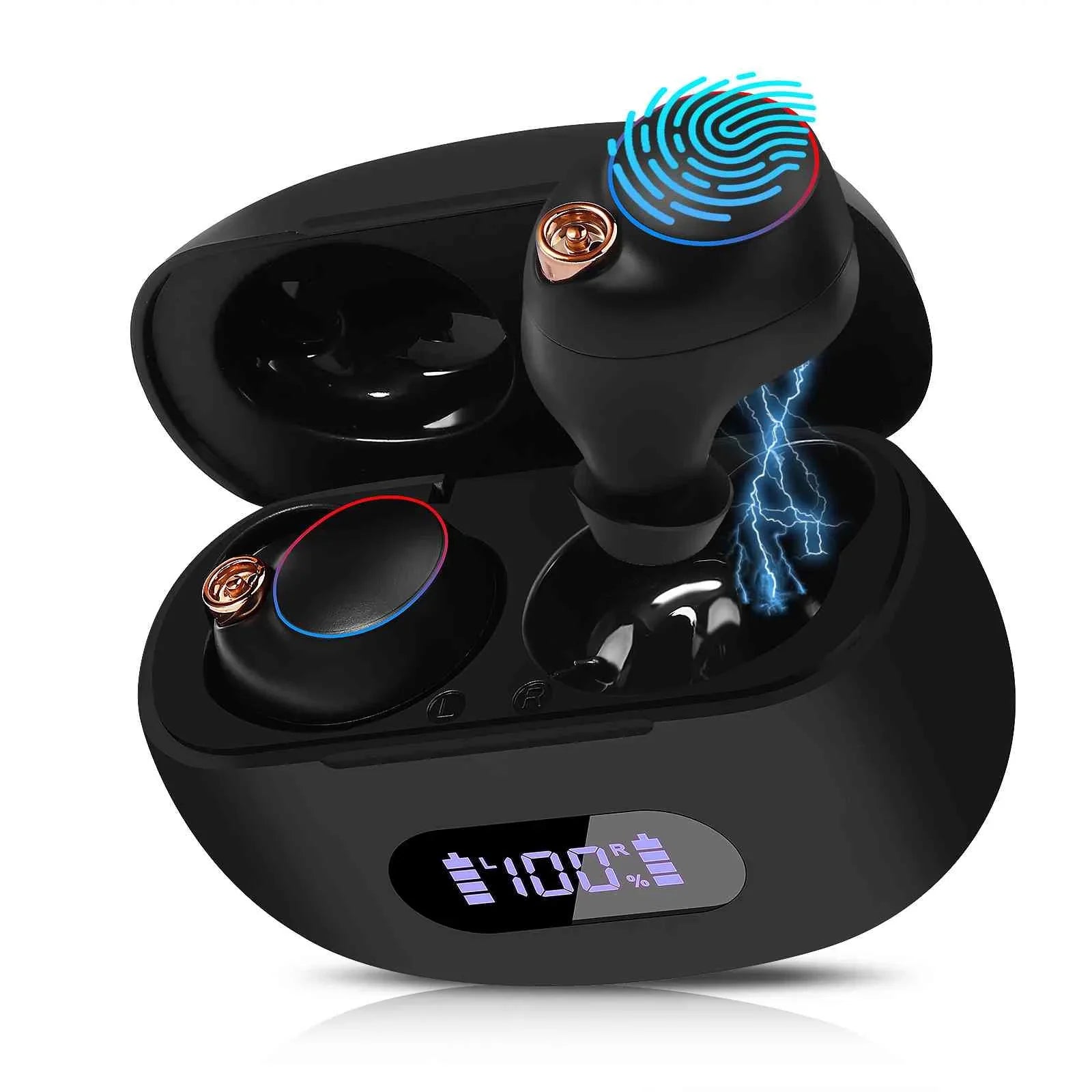 Boost + Resistance, S88 Bluetooth Black, Connect, Case, Dual Doogee Earbuds with Plus Bluetooth Compatible UrbanX IPX5 5.2 Charging True Wireless Balanced, liquid Connection, Bass