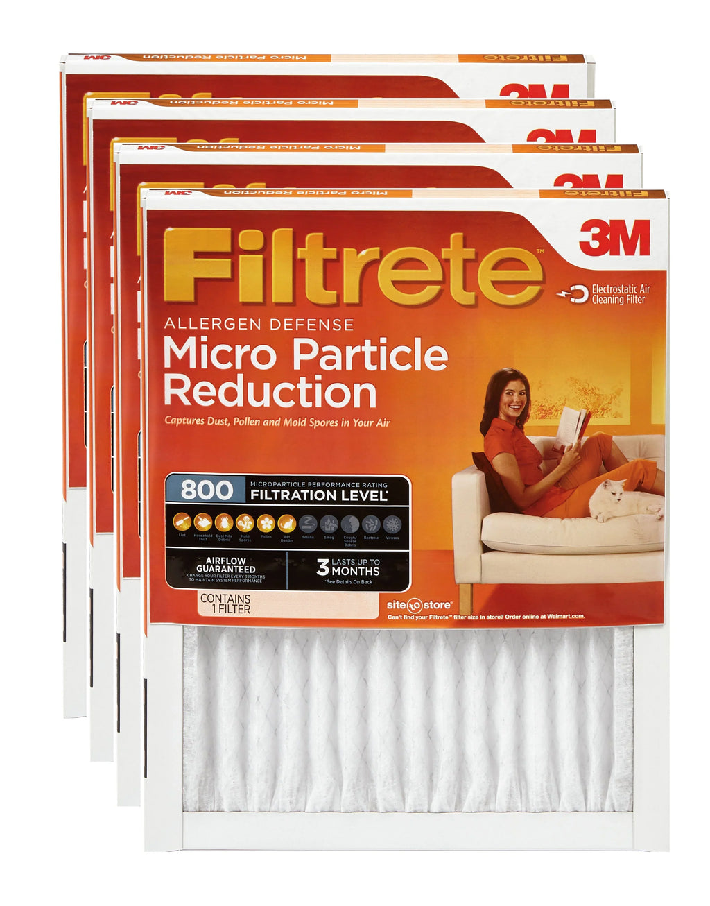 Filter, Furnace Reduction 20x20x1, 800 HVAC MPR, Particle Micro MERV 4 10, Filters Filtrete Air