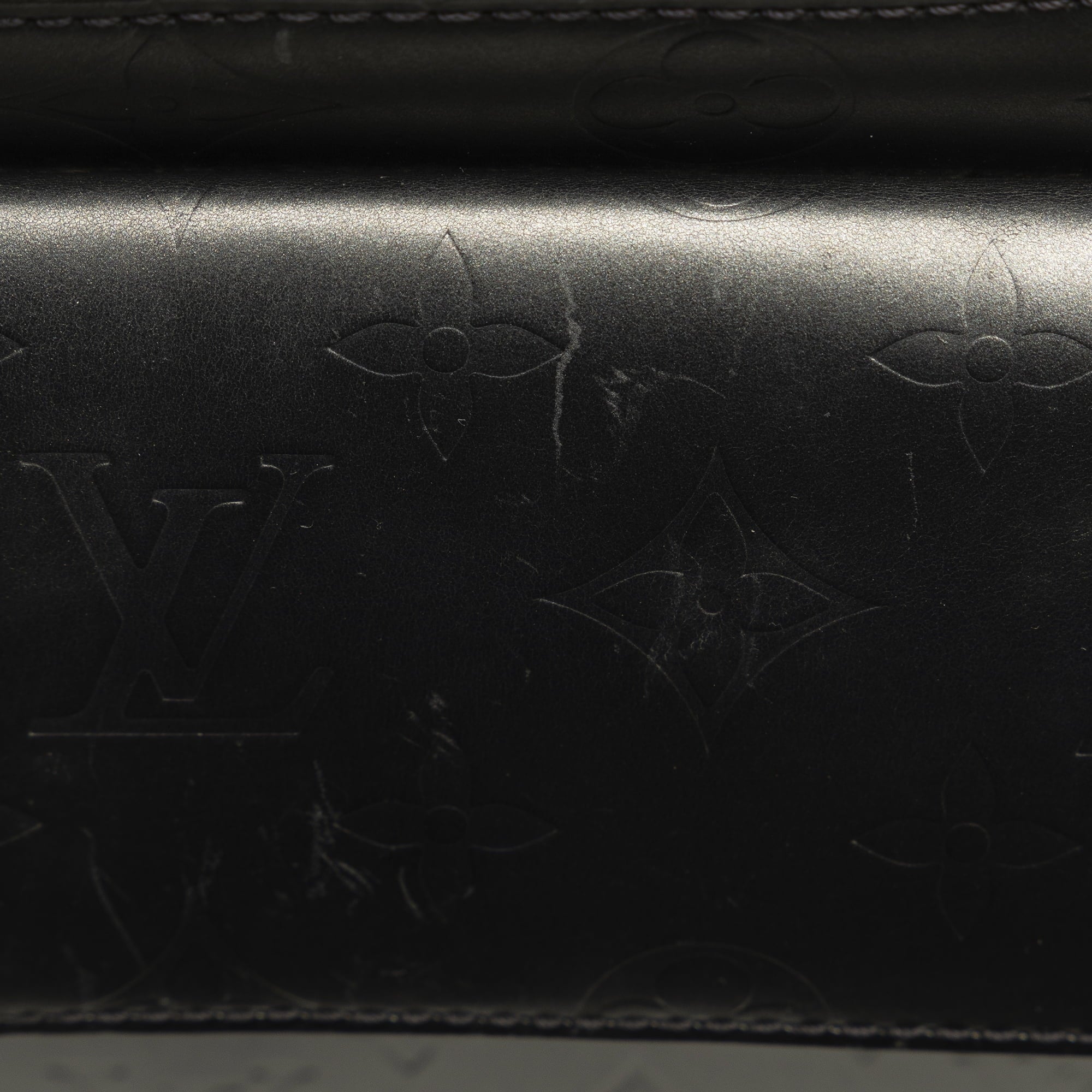 Alston Leather Unisex Authenticated Gray Pre-Owned Bag Mat Monogram Shoulder (Good) Calf