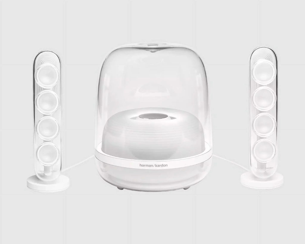 Kardon 4 HKSOUNDSTICK4WAM-Z SoundSticks Certified White Bluetooth - System, Restored 2.1 Speaker Wireless Refurbished Harman