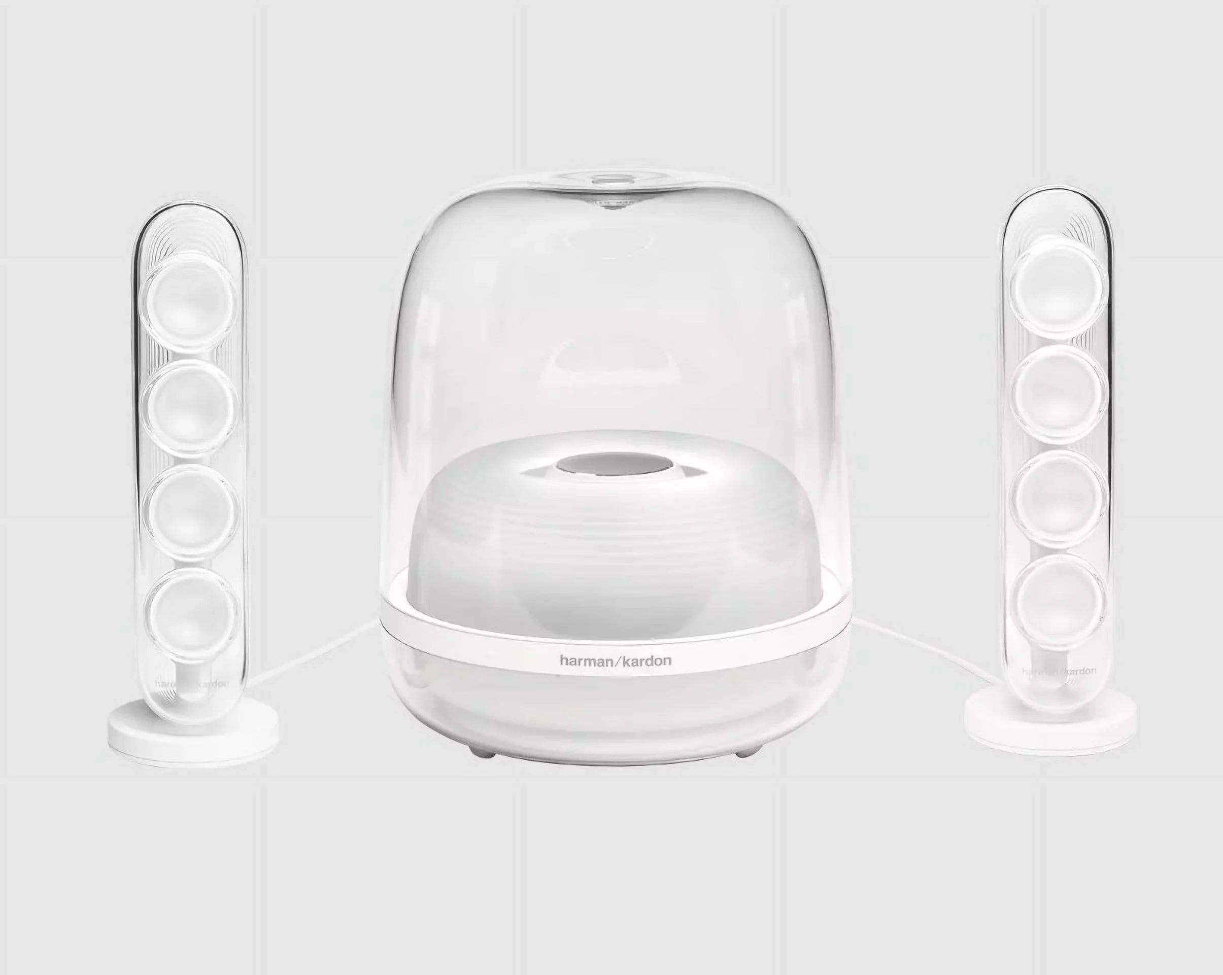 Kardon 4 HKSOUNDSTICK4WAM-Z SoundSticks Certified White Bluetooth - System, Restored 2.1 Speaker Wireless Refurbished Harman