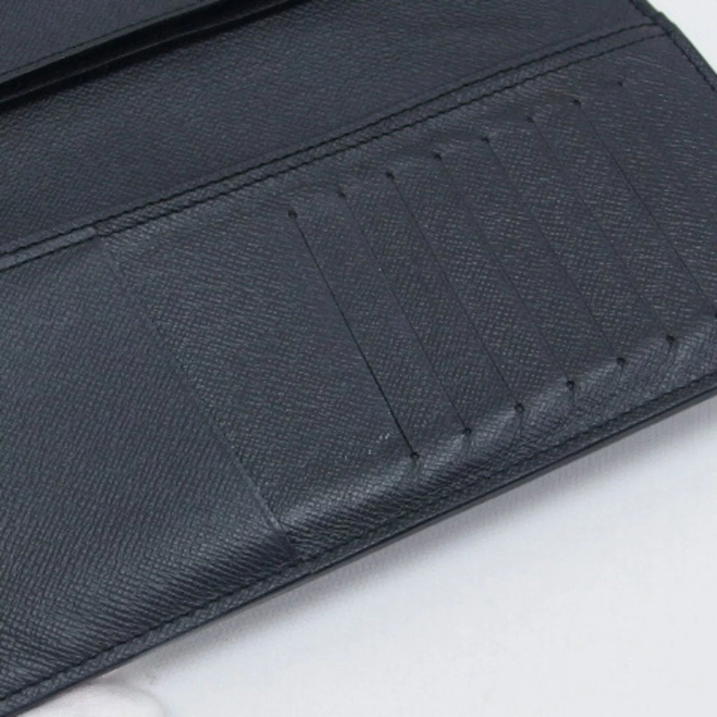(Good) Long Wallet Black Pre-Owned Bifold Taiga Billfold