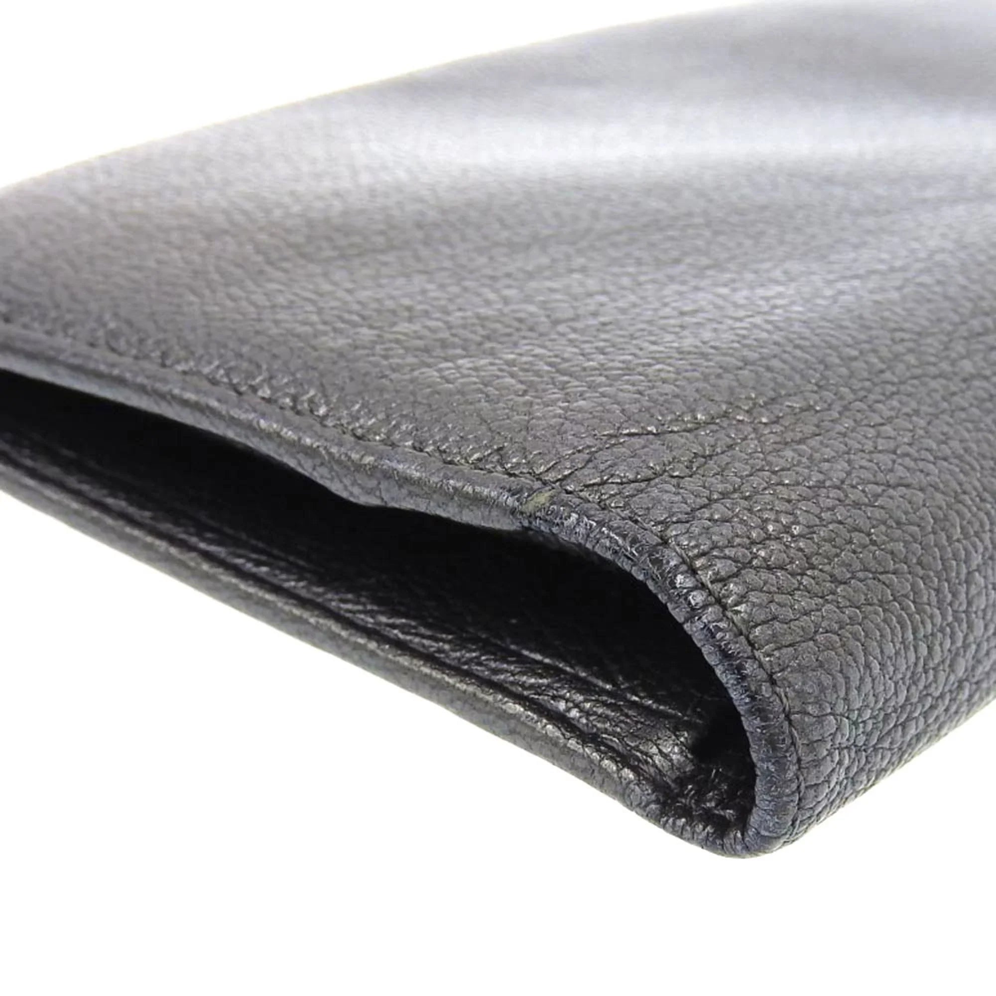 mark Pre-Owned with No. metallic here (Fair) wallet 11 long gray bi-fold lambskin seal