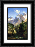 Black Art 2x Idaho Matted Mountain Territory' 'A Ornate Print 18x24 Rocky Framed Peak, Thomas Moran