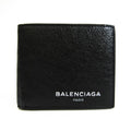 Leather Balenciaga 504934 Unisex Wallet Black (Good) Pre-Owned (bi-fold)