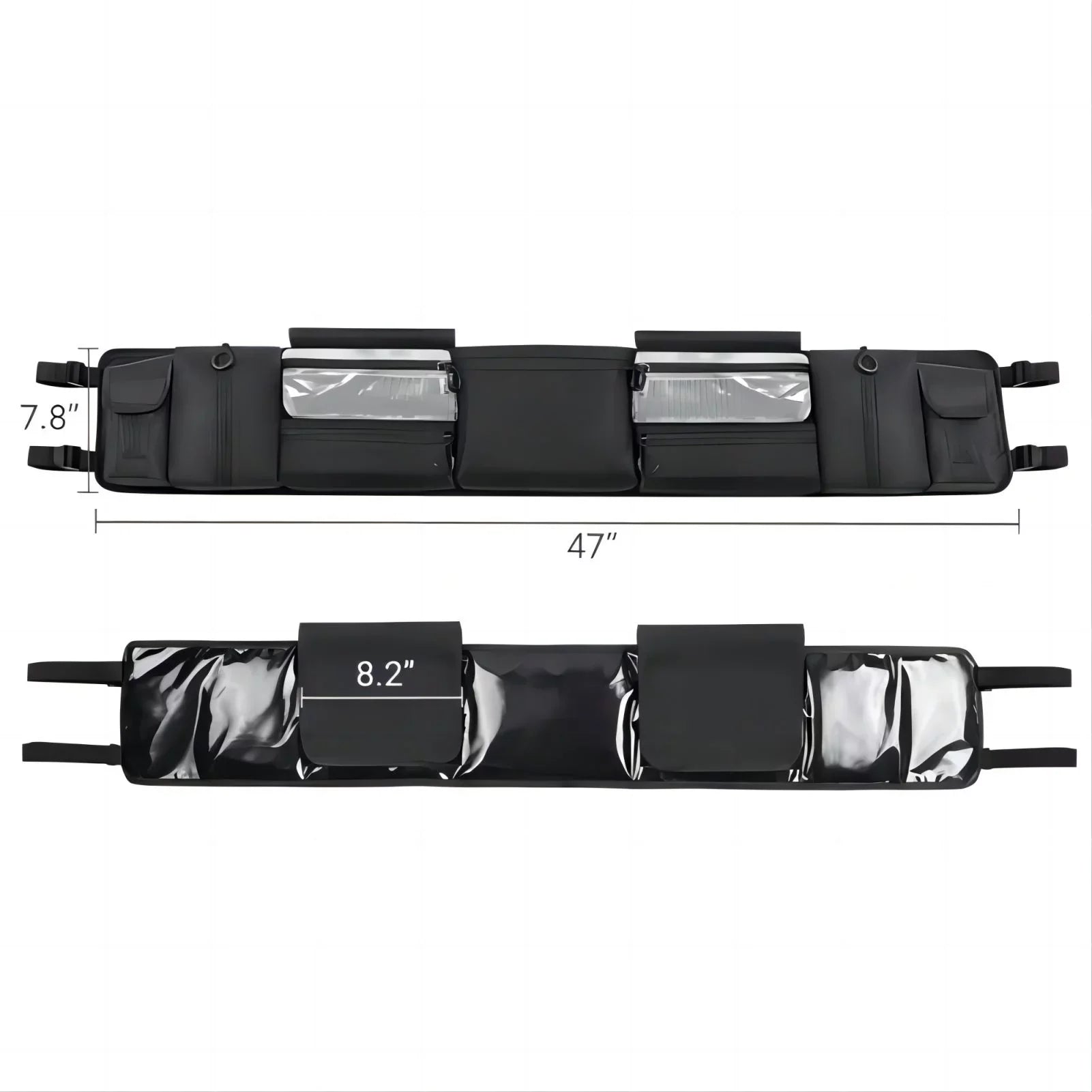 Rear MICTUNING Cage Cargo Pockets UTV Compatible Roll Multiple Storage Organizer, Tool with Bag Gear Bag