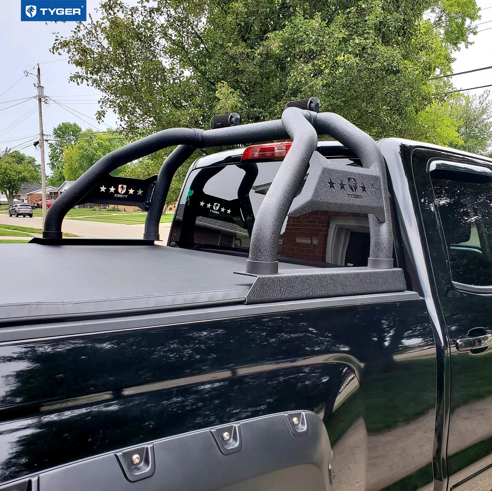 Chevy 2015-2024 | | Textured Light Mount Canyon Bar | Colorado with TG-SB7C88518 Auto Compatible GMC Tyger Sport Roll Black Bar |