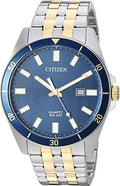 Stainless Tone Two Citizen Quartz Analog Dial Watch Steel Men's BI5054-53L Blue