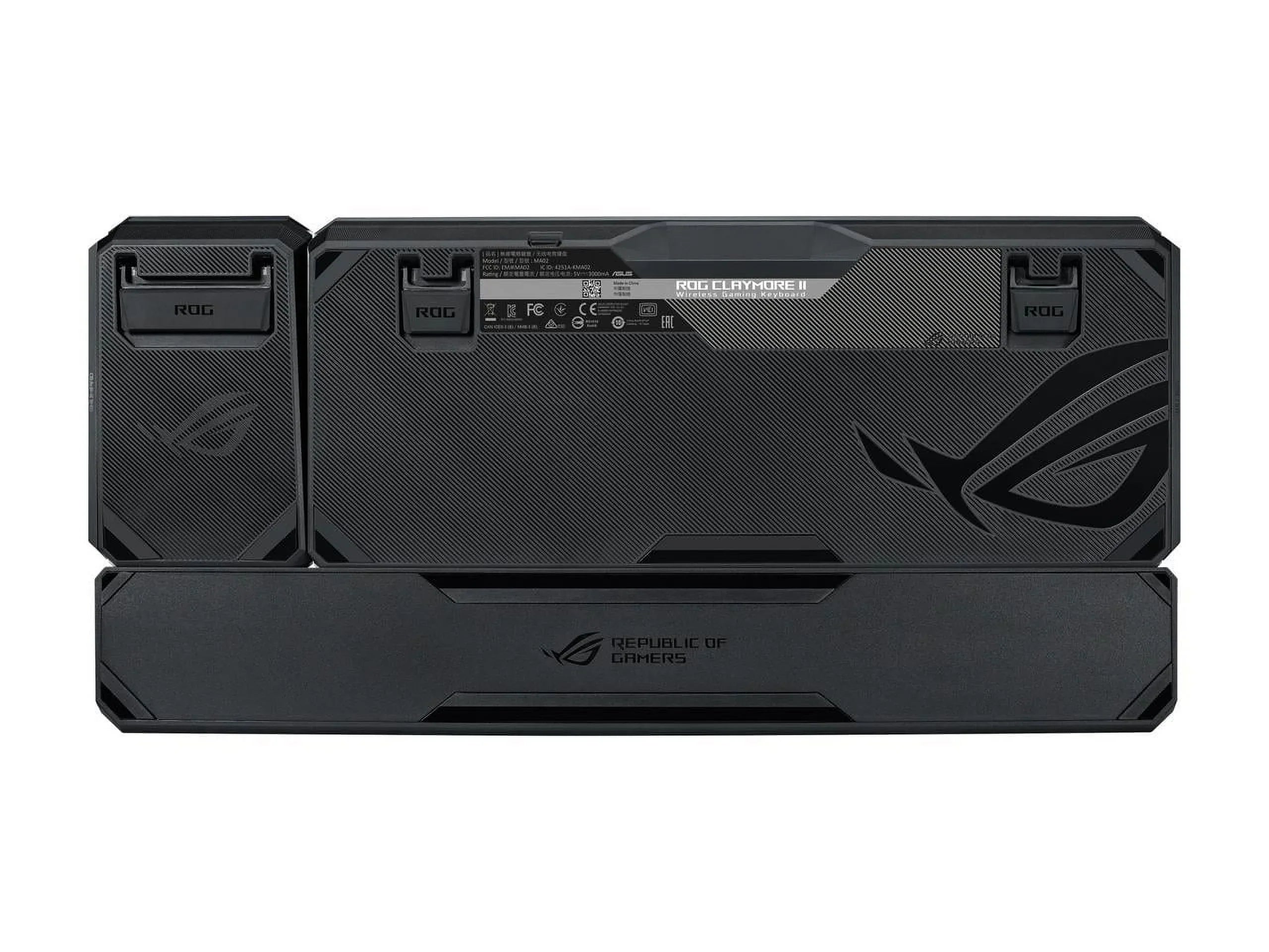 Modular ROG Switches, ROG II numpad detachable Blue & RX wrist Keyboard Wireless ASUS rest with Mechanical MA02 Gaming Claymore