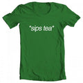 Meme TEEZ Artwork Tea Kermit Sips X-Large Original T-shirt GEEK Women's Kelly Green Inspired by