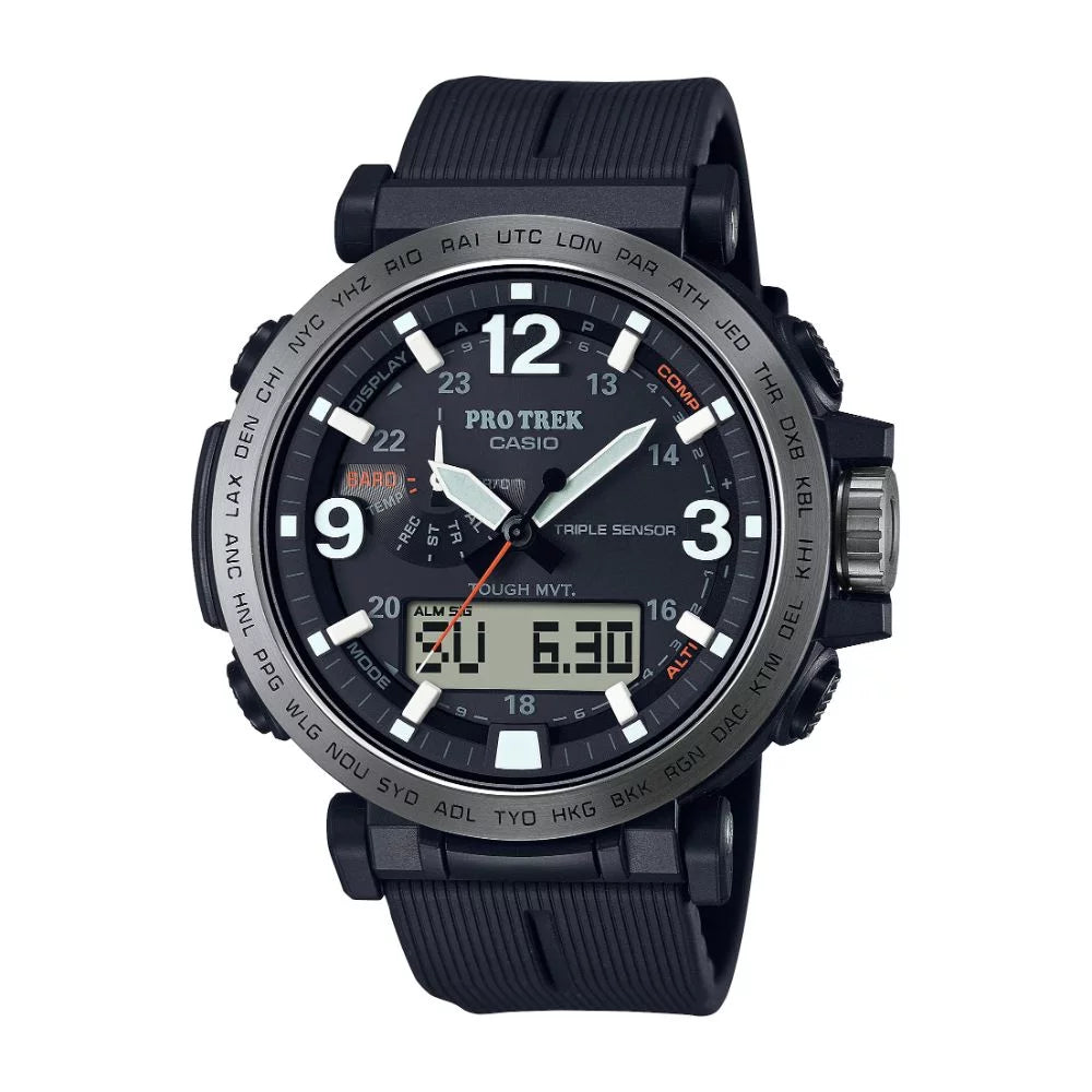 Casio Trek Bio-Based Powered Solar Sensor Triple PRW6611Y-1A Pro Men's Watch made Plastic of