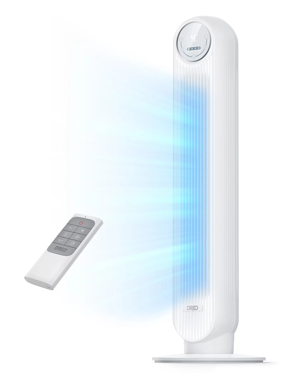 with WiFi Oscillating, Modes, Timer，white Fan, 4 Remote, 90° Quiet Control, 4 Voice Fan 8H Speeds, Smart Dreo Tower