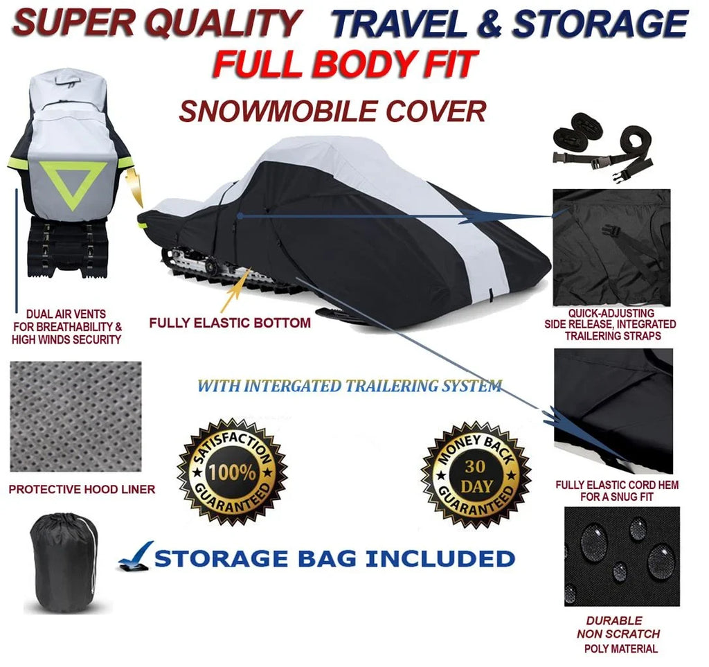 Cover Compatible Snowmobile Model Denier Full Arctic 1998-1999 for Sled. Snowmachine Cat 600 Storage the Jag and Travel 440 Fit Deluxe