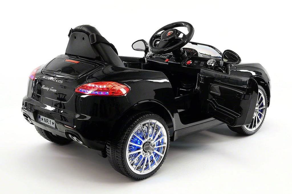 Electric Ride-On 12V Metallic Kids Car Kiddie with R/C Black Remote Parental Roadster |