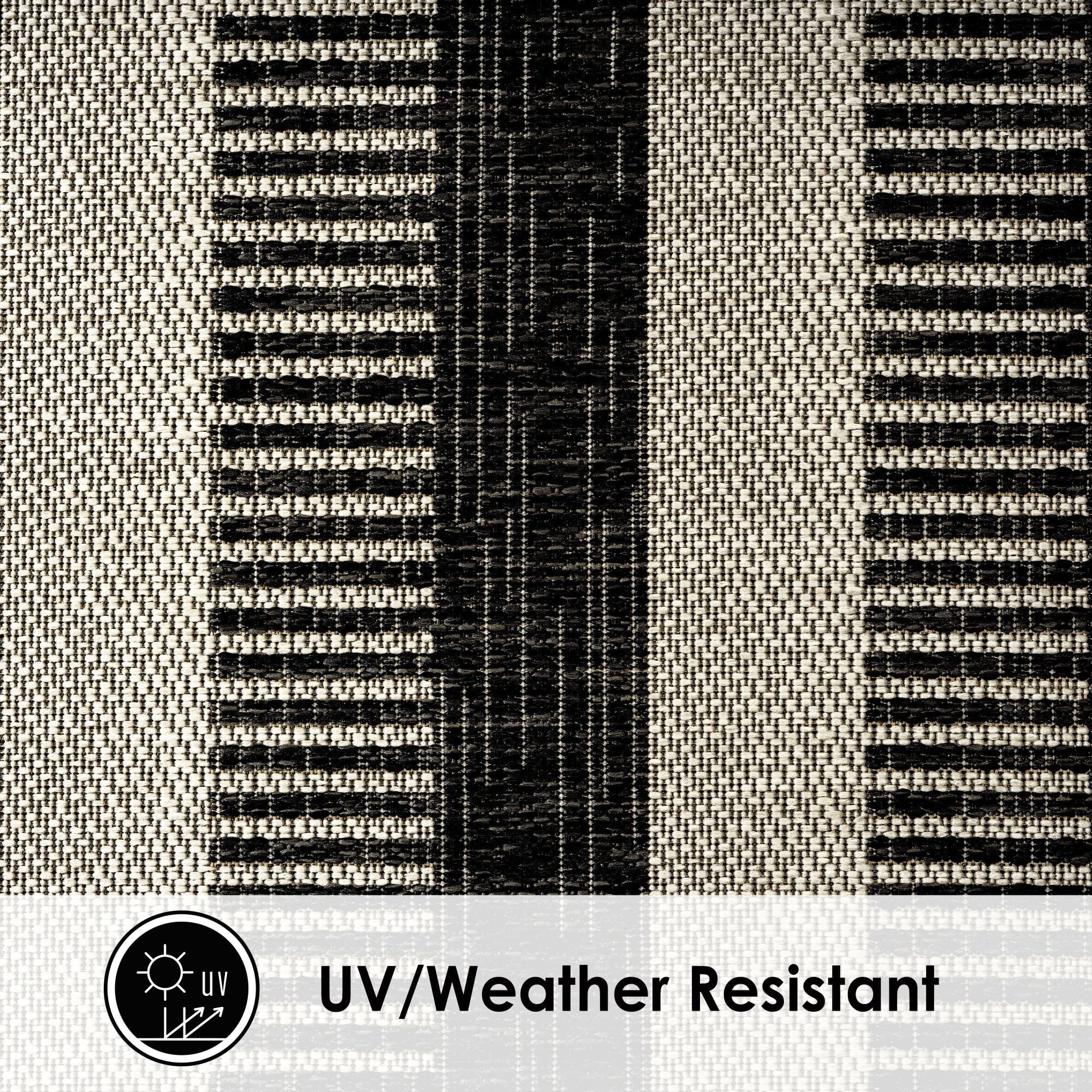 Area Striped 5'2"x7'2" Nicole Black/Grey, Patio Charlotte Rug, York New Modern Country Miller Indoor/exterior
