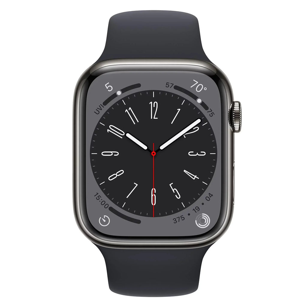 (Refurbished) Series 45mm Band Watch - Gen MNW13LL/A Sport Midnight Steel Cell Stainless 8 Restored 8 Graphite