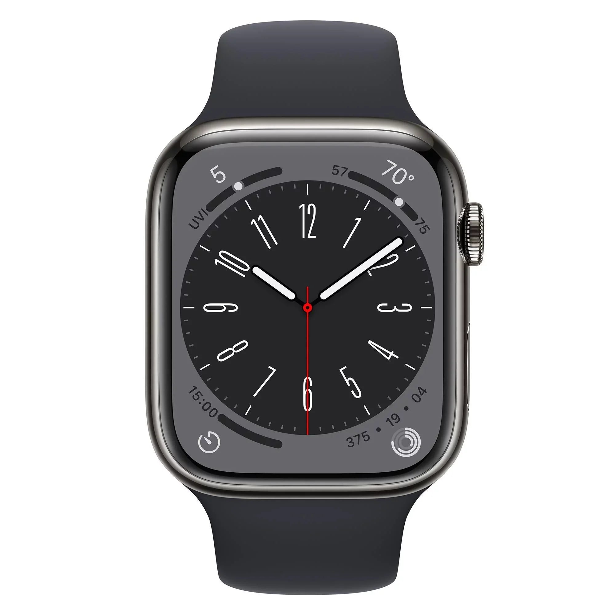 (Refurbished) Series 45mm Band Watch - Gen MNW13LL/A Sport Midnight Steel Cell Stainless 8 Restored 8 Graphite