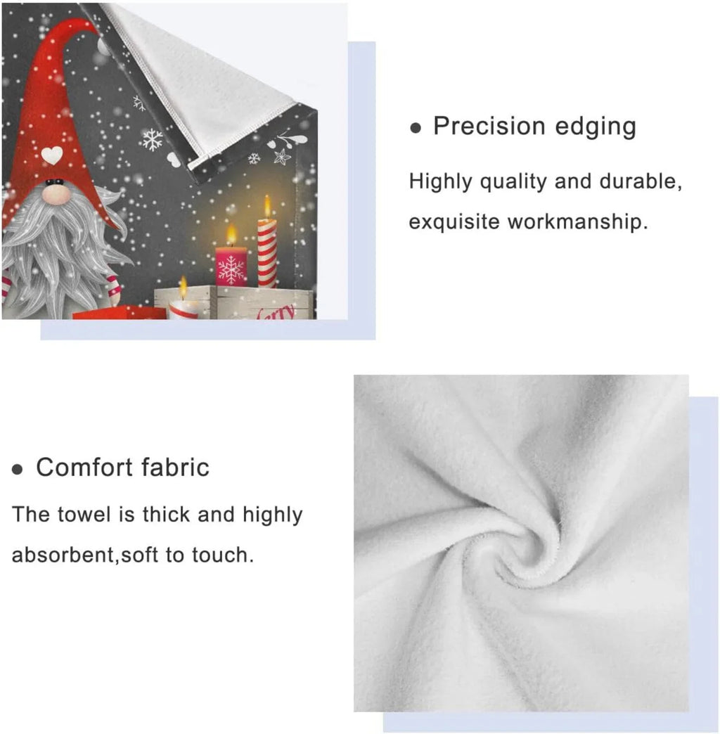 for Gnome Spa with of Hand Bathroom Wellsay Bath Christmas and Gym Towel Soft Towels Set Highly Towel Absorbent Washcloth 3, Towel, Hotel