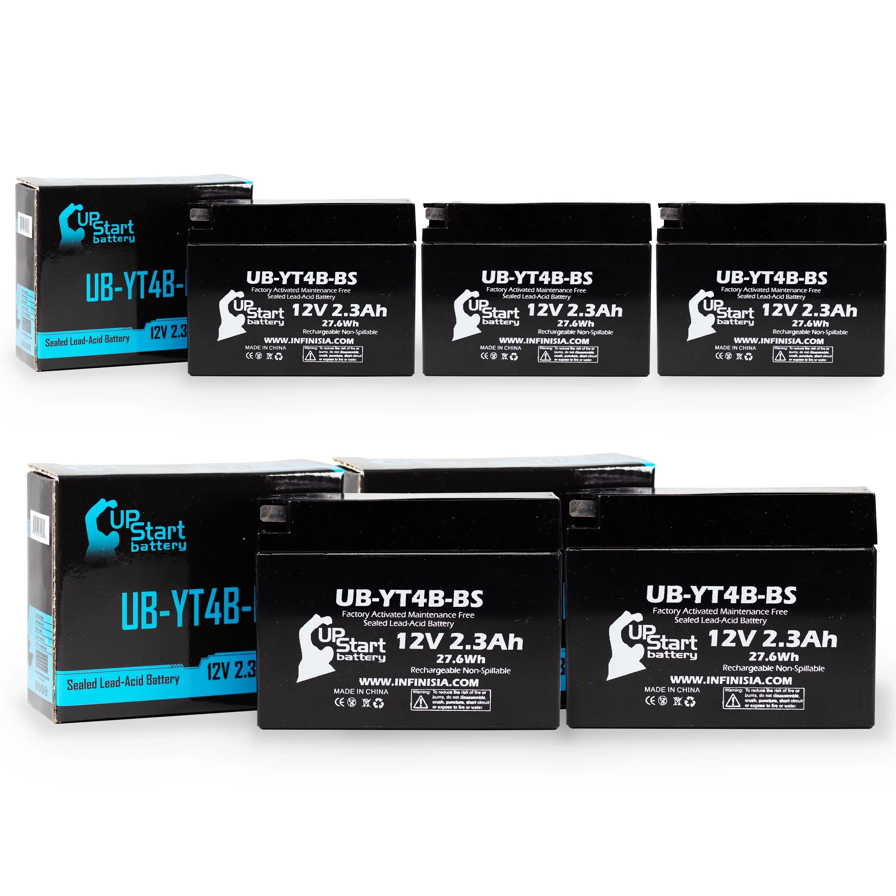 (FI) - 400CC UpStart Battery Motorcycle Free, UB-YT4B-BS Battery SR400 12V, Factory Activated, 2.3Ah, 2010 5-Pack Yamaha for Replacement Maintenance