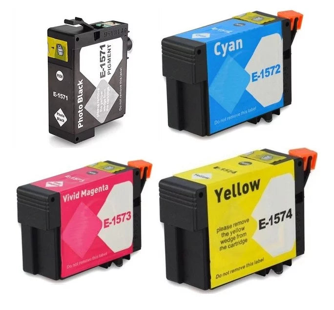 Replacement (T157XL120-BCS-US) PrinterDash Stylus (PBK/C/M/Y) (NO. Photo for Combo Pack 157) Inkjet R3000