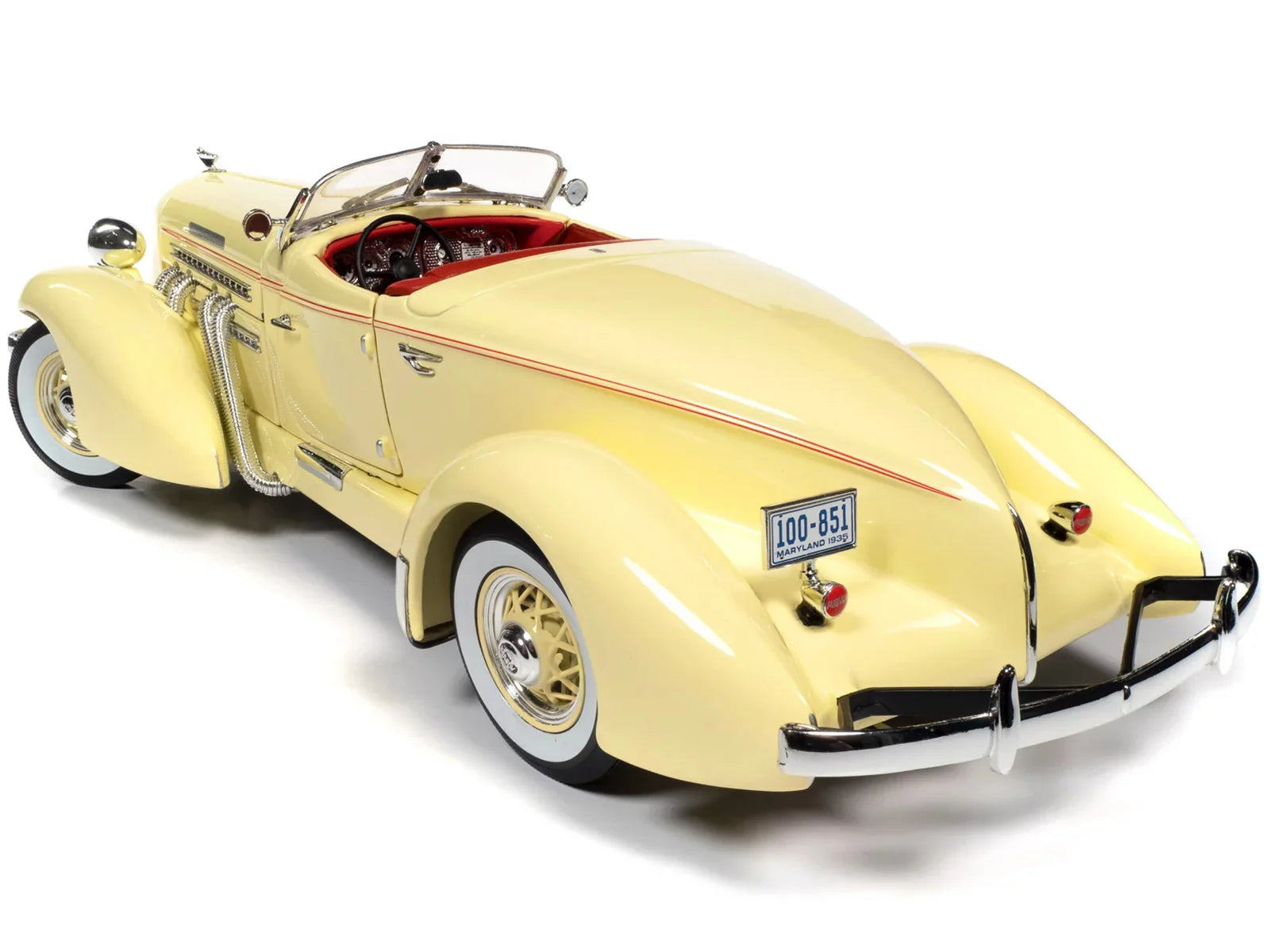 Cream Auburn Autoworld 1-18 Car, Red AW297 Model Speedster 1935 Diecast 851 with