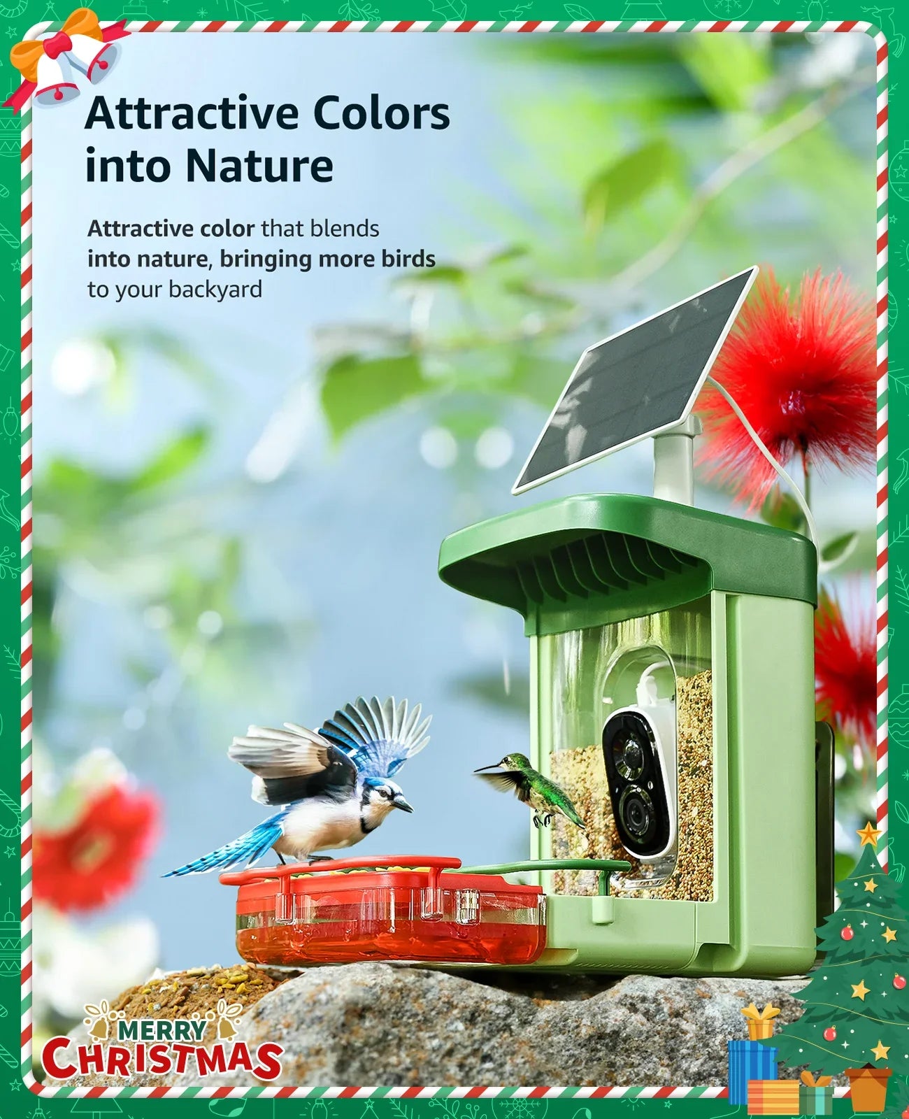 Gift Anyone Feeder 1 in 2 Feeders Bird Ideal Hummingbird Camera, AI with Camera, Bird HD Close-Ups Capture Camera Birds for with of Species, Auto 3MP with Identify Unique
