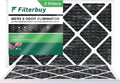 Filterbuy Pleated AC (2-Pack) Filters Activated Air with Furnace 16x24x1 HVAC Carbon 8 Odor Eliminator MERV