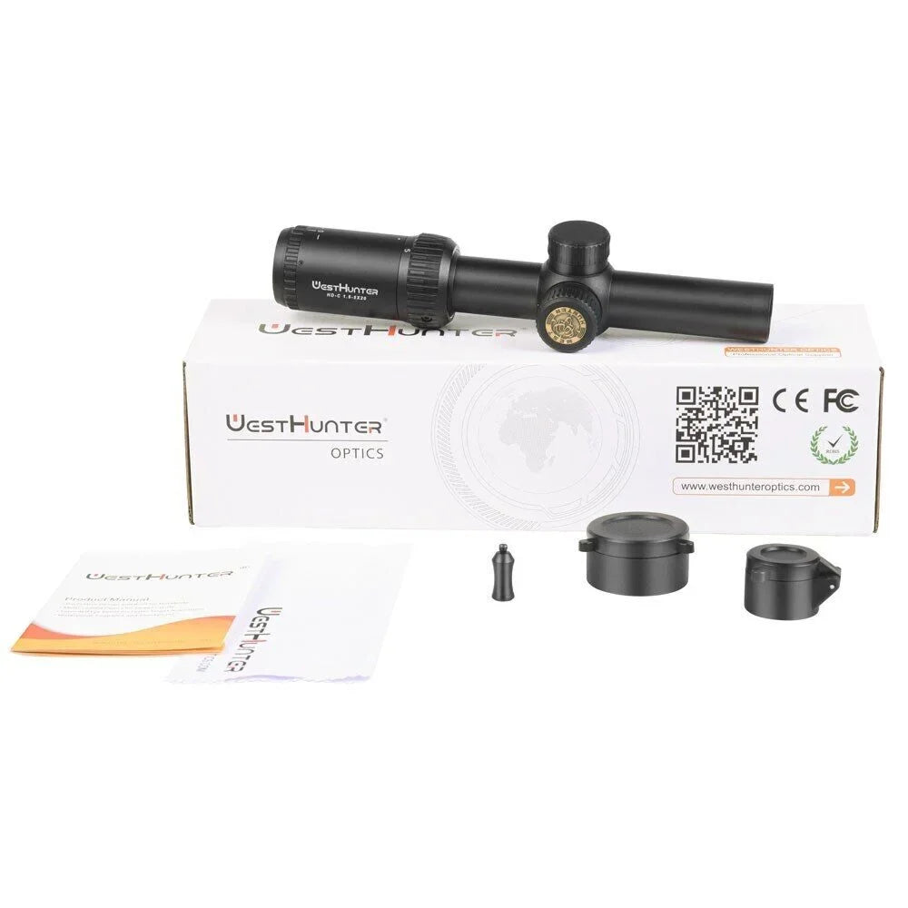 WestHunter SFP Compact Dovetail Hunting 1.5-5X20 Clear Sights,11mm Scope Rings HD-C View