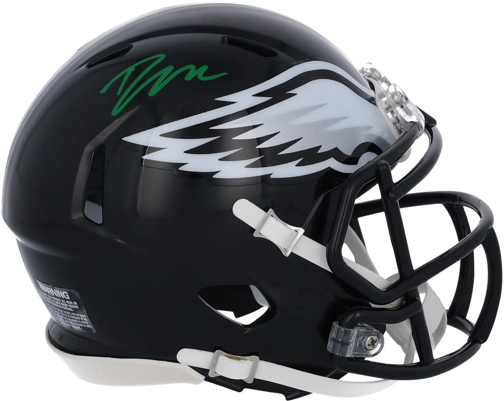 Certified Philadelphia Autographed Fanatics 2022 Eagles Mini D'Andre - Authentic Alternate Speed Riddell Helmet Swift