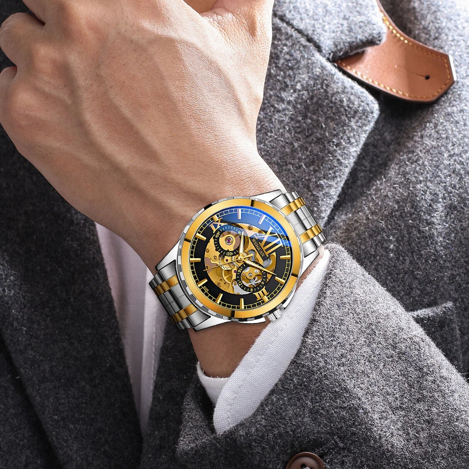 Watch Steel Business Waterproof Men Wrist Mechanical Luxury Automatic Stainless