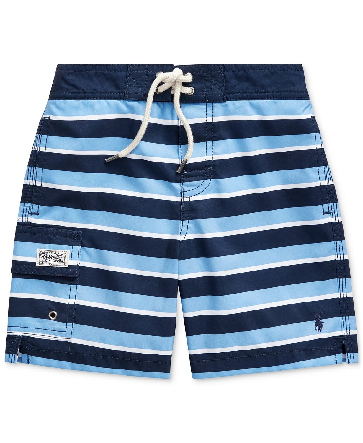 Trunks, Little 6 MULTI Swim BLUE US Ralph Striped Kailua Lauren Boys Polo