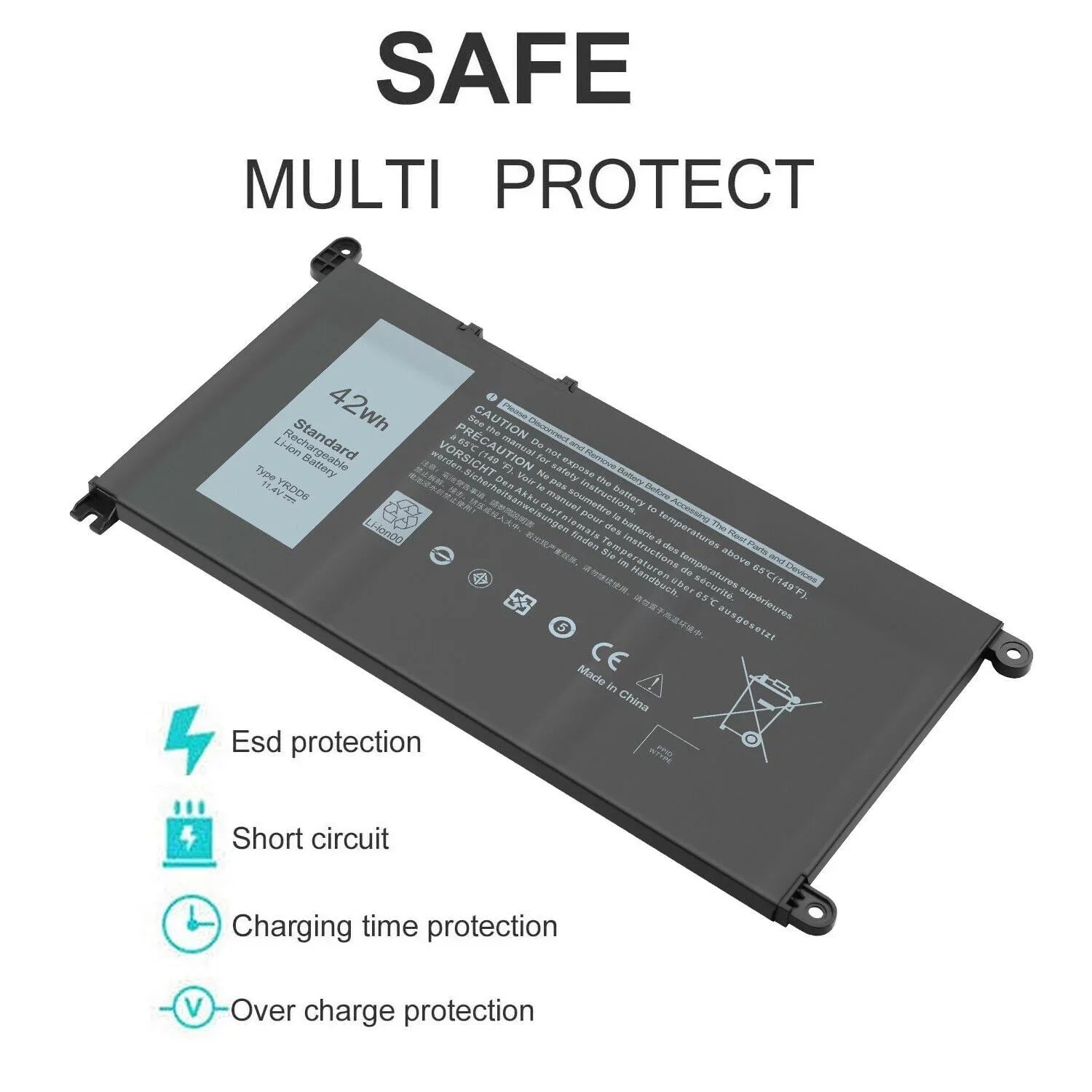 FAST 3593 15 YRDD6 3493 for Inspiron 5485 5480 USPS 5491 Battery 3584 42Wh
