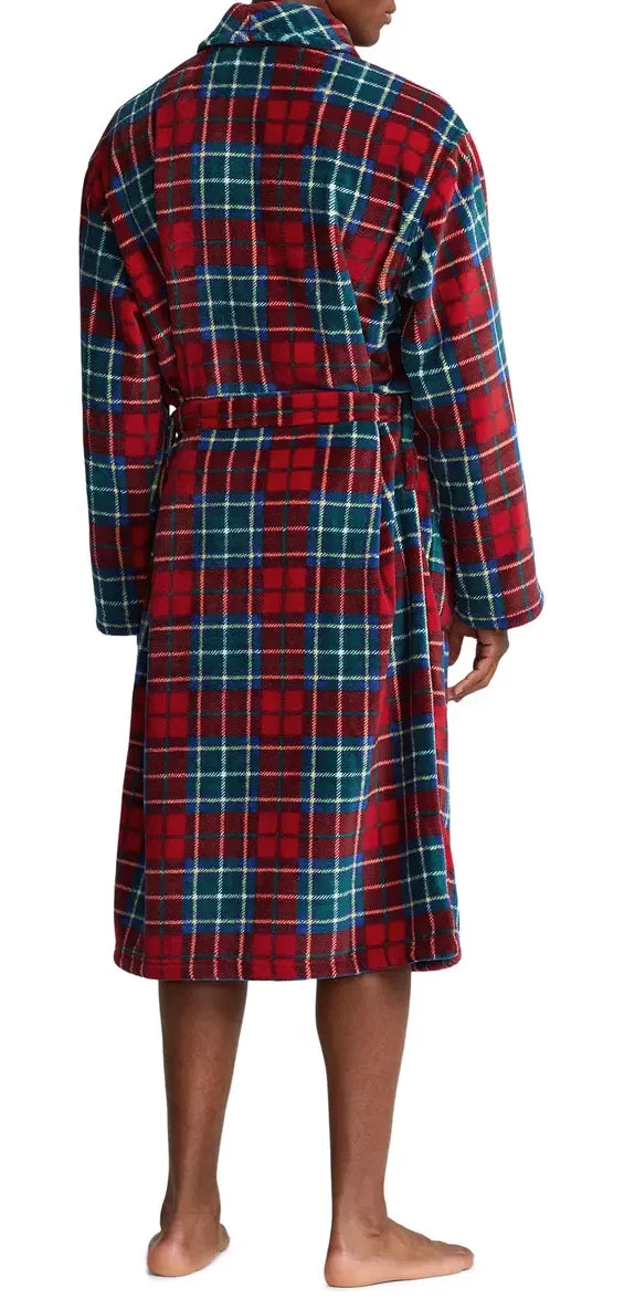 Small Lauren US PLAID Microfleece Ralph TARTAN Polo Robe, Men's Plaid