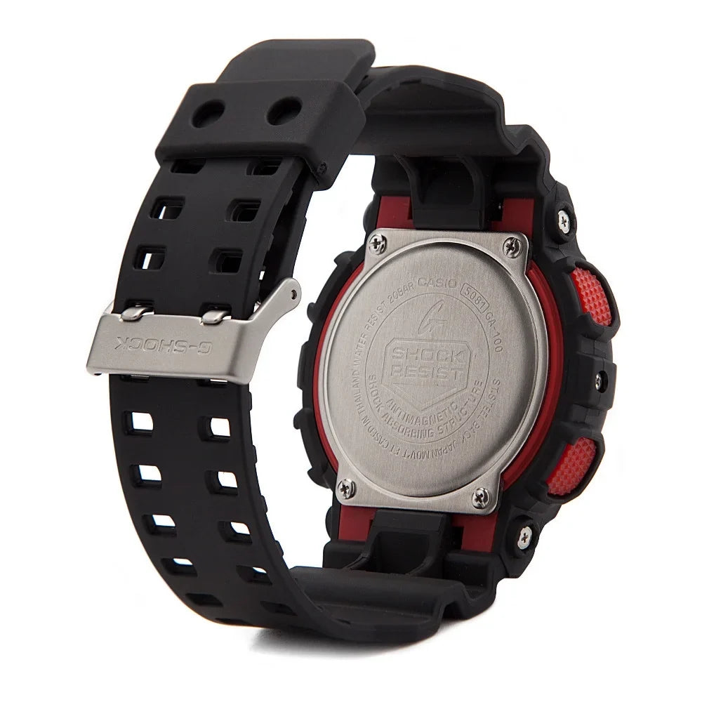 Chronograph 51MM Casio Black Watch Quartz GA100-1A4 Alarm Plastic Male Analog