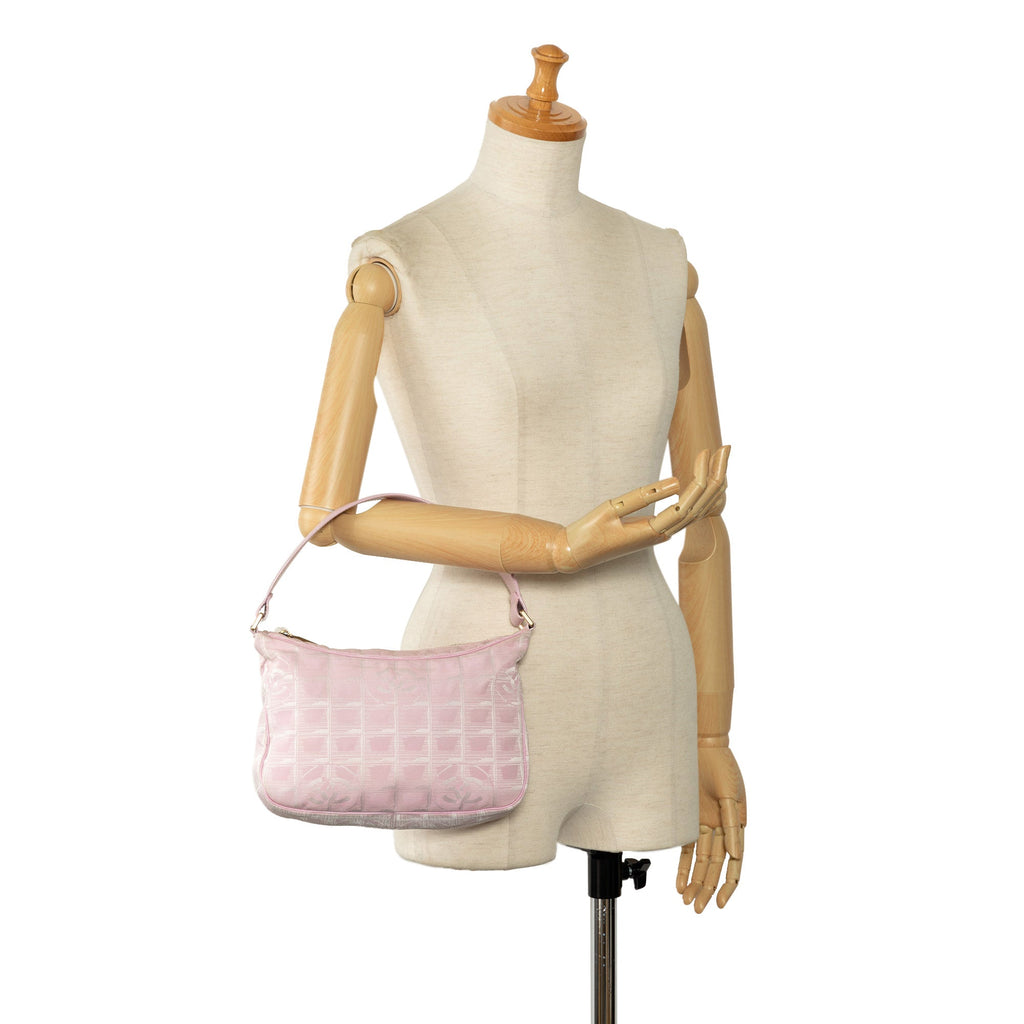 Top Handbag Unisex Travel Authenticated Line HandleBag Nylon New Pre-Owned Pink (Good) Fabric