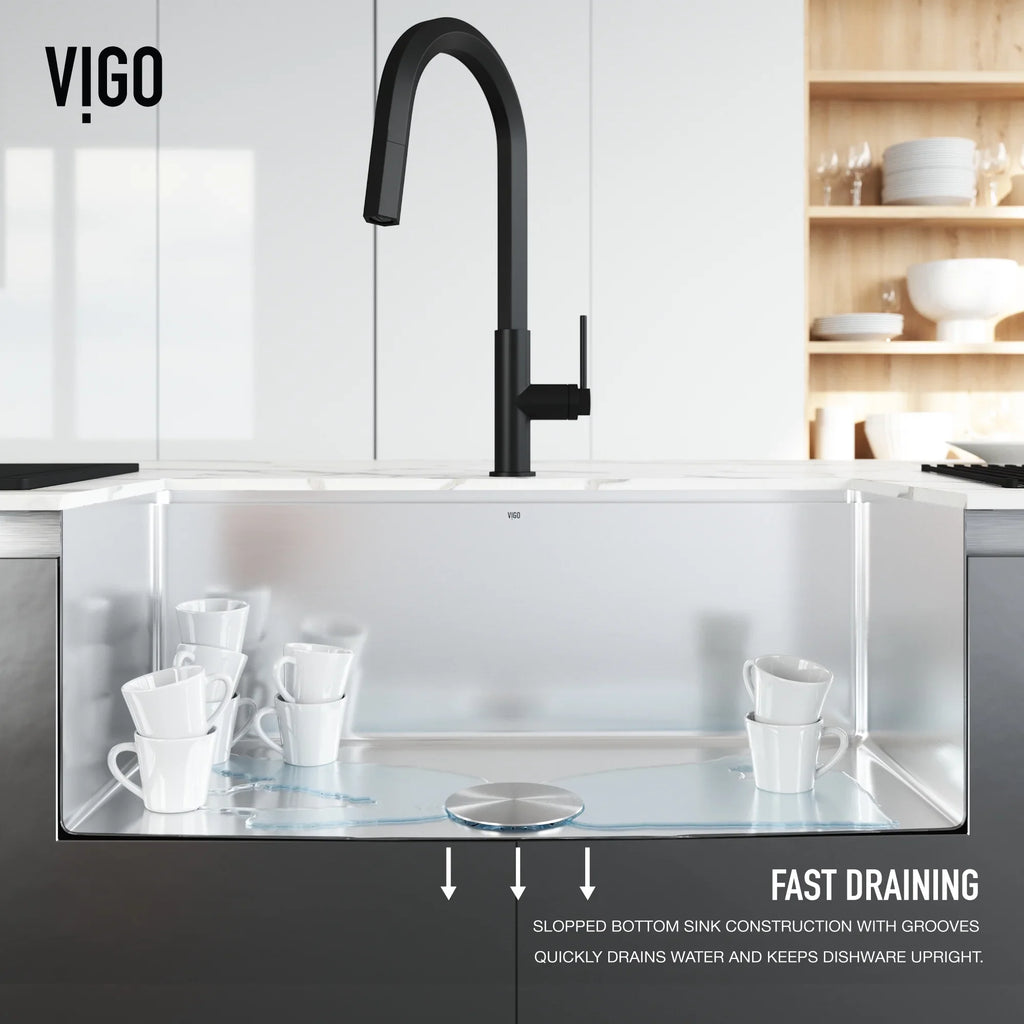 Kitchen Stainless Accessories Undermount with Sink Bowl Steel Single 23 in. VIGO Mercer