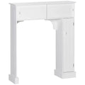 Over Freestanding Toilet Shelves, Storage Organizer Cabinet, kleankin Bathroom White Toilet Rack, with Adjustable the Bathroom