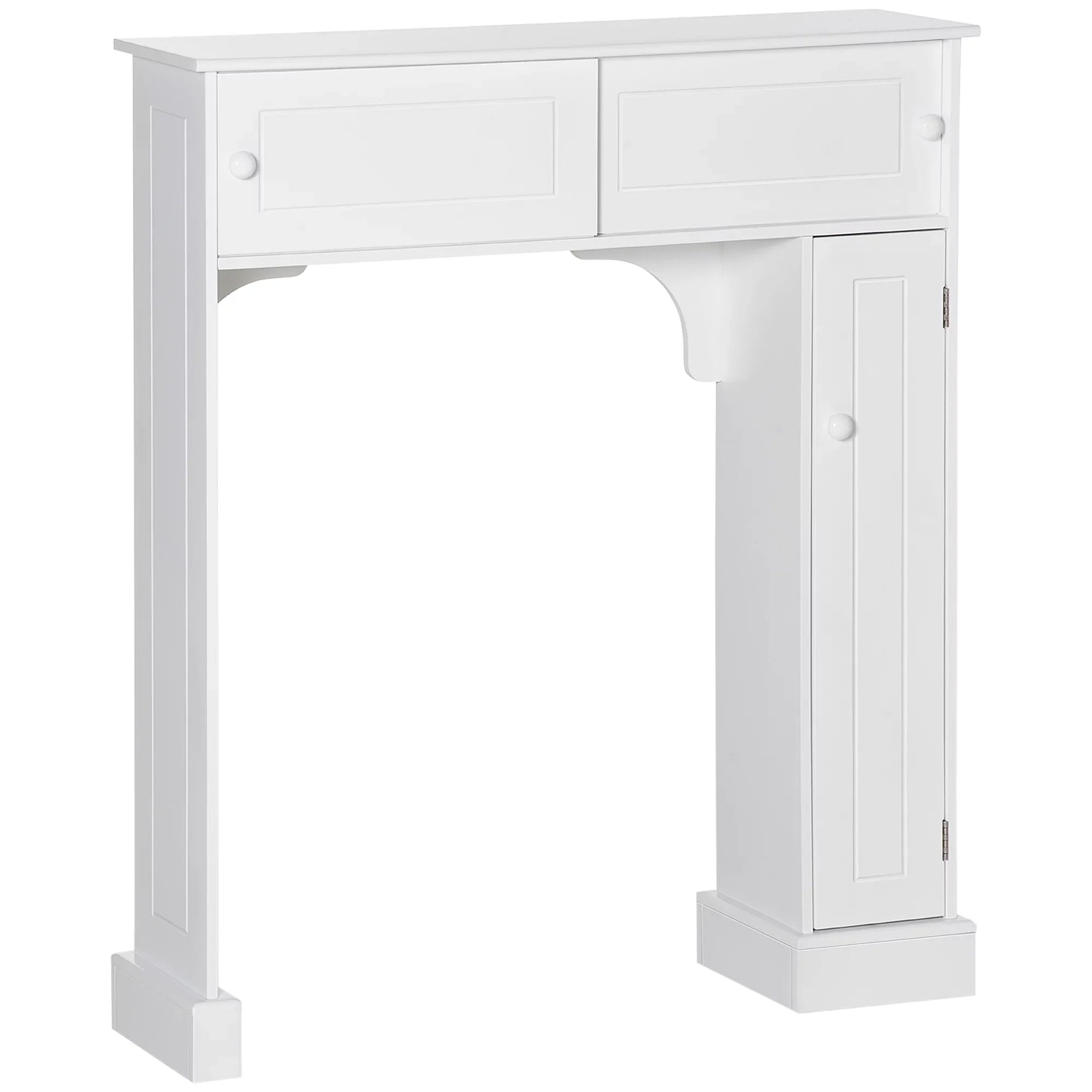 Over Freestanding Toilet Shelves, Storage Organizer Cabinet, kleankin Bathroom White Toilet Rack, with Adjustable the Bathroom