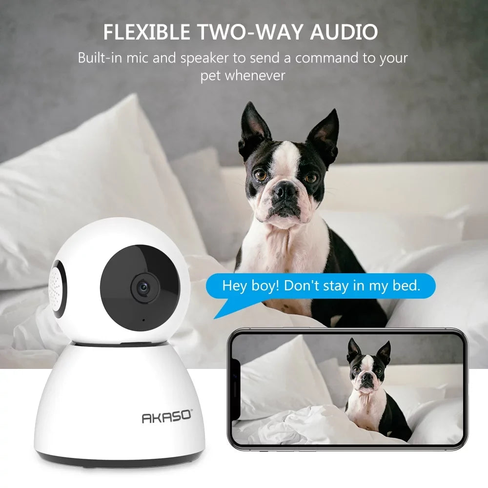 Home WiFi Monitor Baby/Pet IP AKASO Camera, with Camera, Work 1080P Camera Surveillance Alexa FHD Smart Security