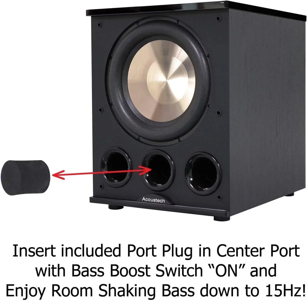 for Tri-Tuned with inch Subwoofer-1400W B Room PL-300 Series Boost C Acoustech Shaking 12 BASS Ports Down to I and 15Hz Elite Feature Powered Bass