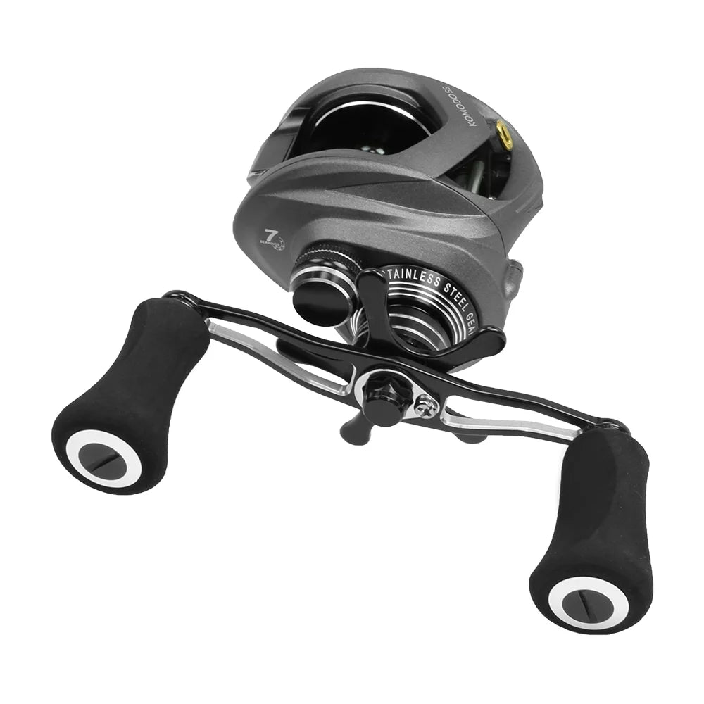 200-dimension Lowprofile Okuma Fishing Baitcast 7.3:1 Left Handed Reel SS Komodo Ratio