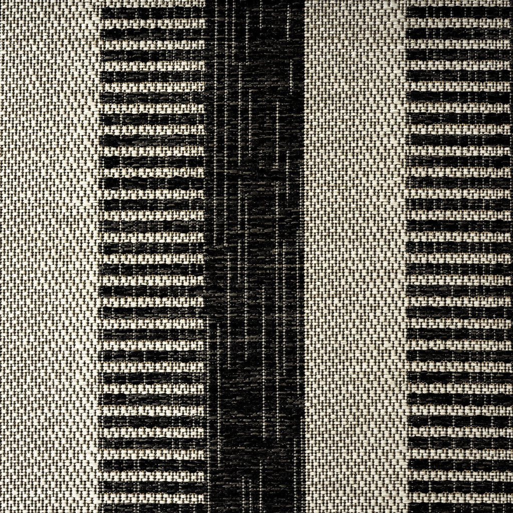 Area Striped 5'2"x7'2" Nicole Black/Grey, Patio Charlotte Rug, York New Modern Country Miller Indoor/exterior