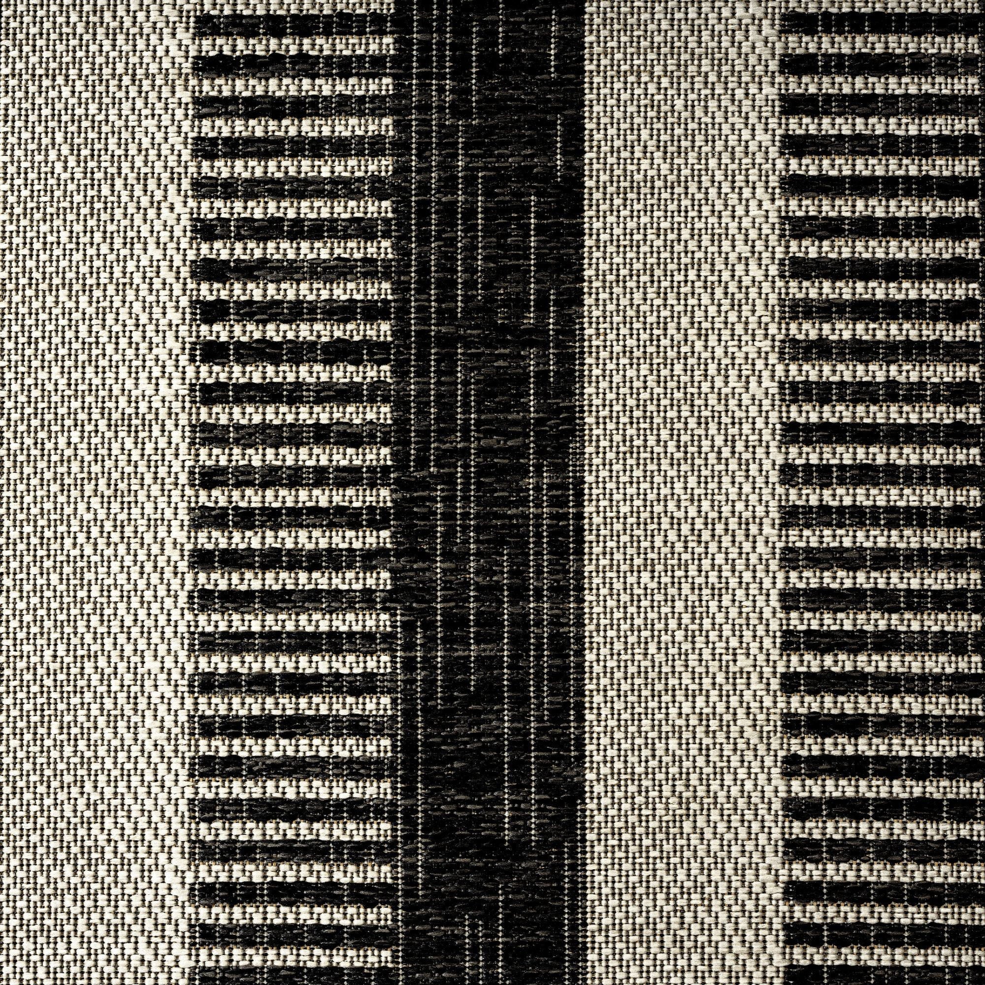 Area Striped 5'2"x7'2" Nicole Black/Grey, Patio Charlotte Rug, York New Modern Country Miller Indoor/exterior