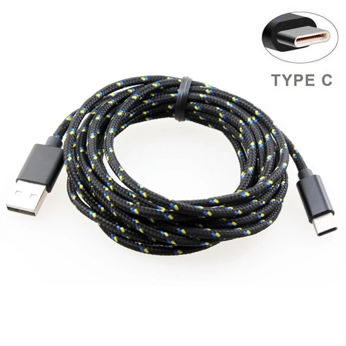 Pro Type-C Phone Cable Holster Black Sync Wire Belt Nokia Durable for Razer 7 w Long Y4P Rugged OnePlus 6T, 10ft Metal 2 Case Canvas 5T, Rapid Plus Durable - - USB 3.1 Braided 6, Clip Charger