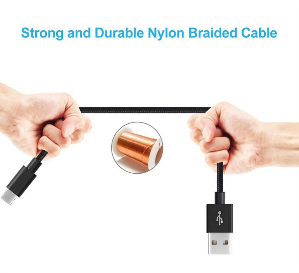Pro Type-C Phone Cable Holster Black Sync Wire Belt Nokia Durable for Razer 7 w Long Y4P Rugged OnePlus 6T, 10ft Metal 2 Case Canvas 5T, Rapid Plus Durable - - USB 3.1 Braided 6, Clip Charger
