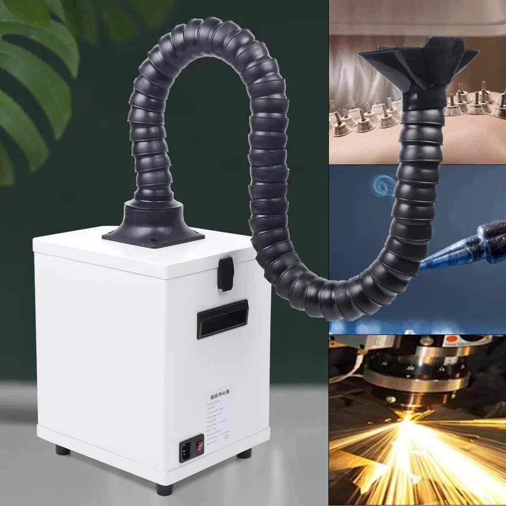 Air Filter Singel-Head Fetcoi Extractor Purifier Fume & Hose, 3-Layer 360° Smoke Rotatable With